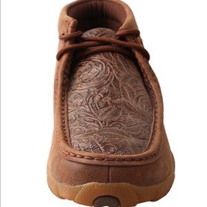 Womens Twisted X Brown Print tooled leather moccasins boots sz 6.5 LIKE NEW🤩